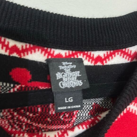 Disney Red Black The Nightmare Before Christmas Jack Skellington Sweater Large - Picture 4 of 6